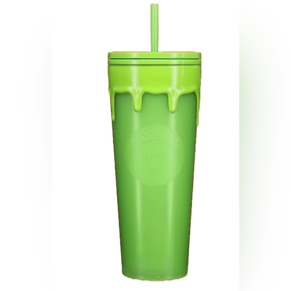Starbucks 2023 Fall Halloween Green Glow in The Dark Slime Drip Cup, 24oz, Venti